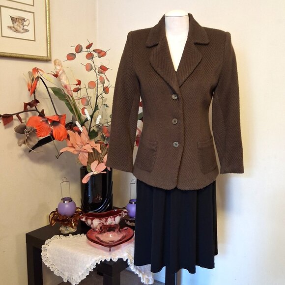 NWT Comfy Lined Brown Blazer Jacket Spring Fall Winter Jackets Tag Size M - Picture 5 of 12